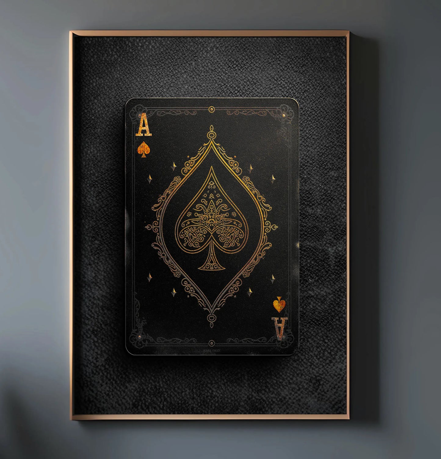 Ace of spades on black leather