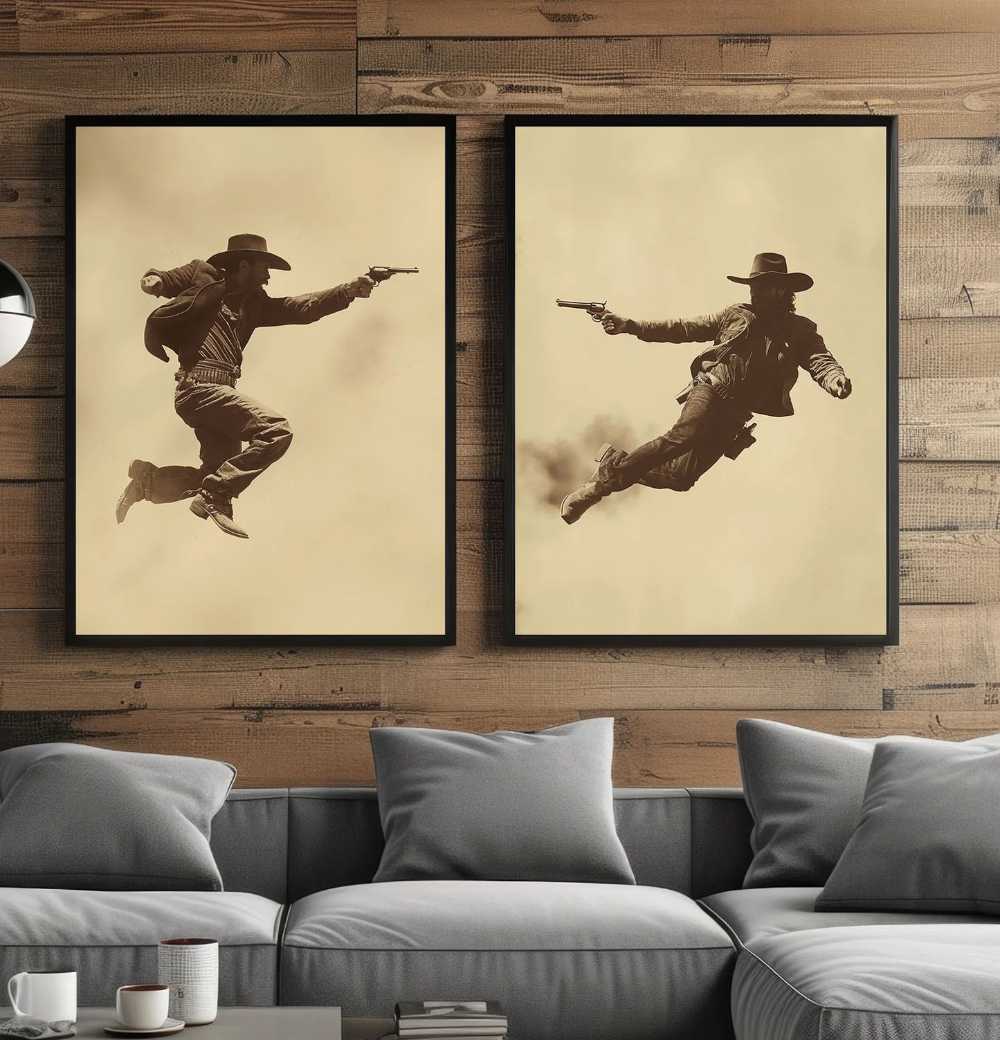 Cowboy Duel Wall Art (1 of 2) – Face Off Western Print for Bar or Man Cave