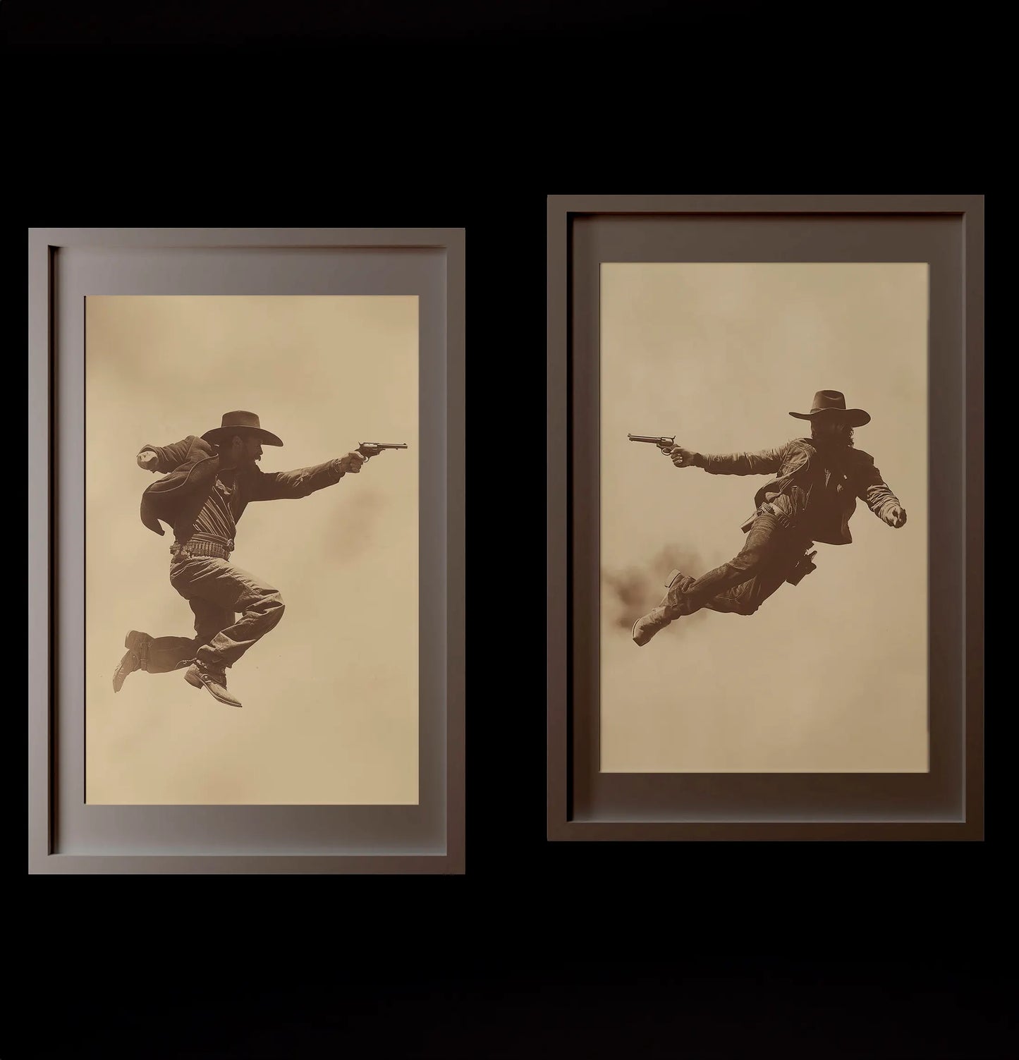 Cowboy Duel Wall Art (1 of 2) – Face Off Western Print for Bar or Man Cave
