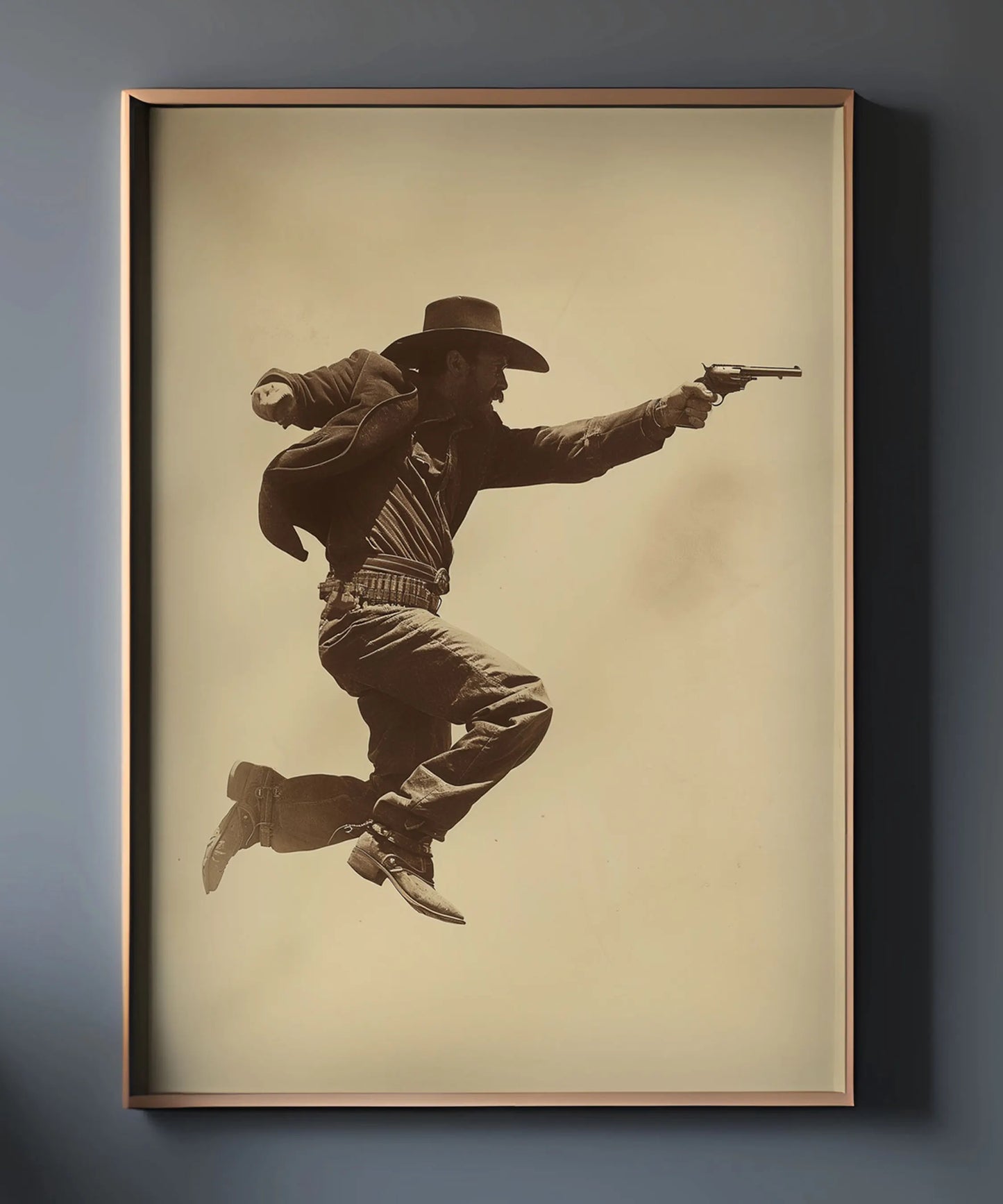 Cowboy Duel Wall Art (1 of 2) – Face Off Western Print for Bar or Man Cave