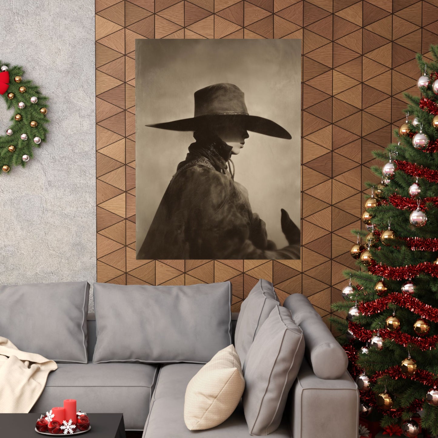 LEAN cowboy wall art display mockup — gallery view 41