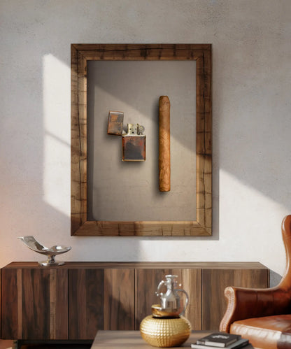 PAIR / cigar and lighter - match