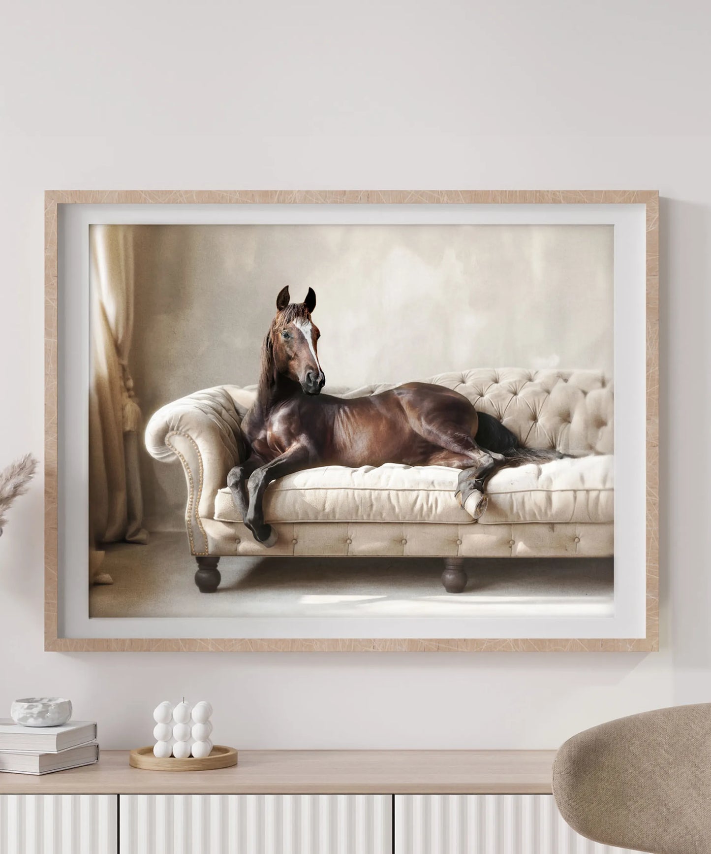 Horse on sofa (landscape)