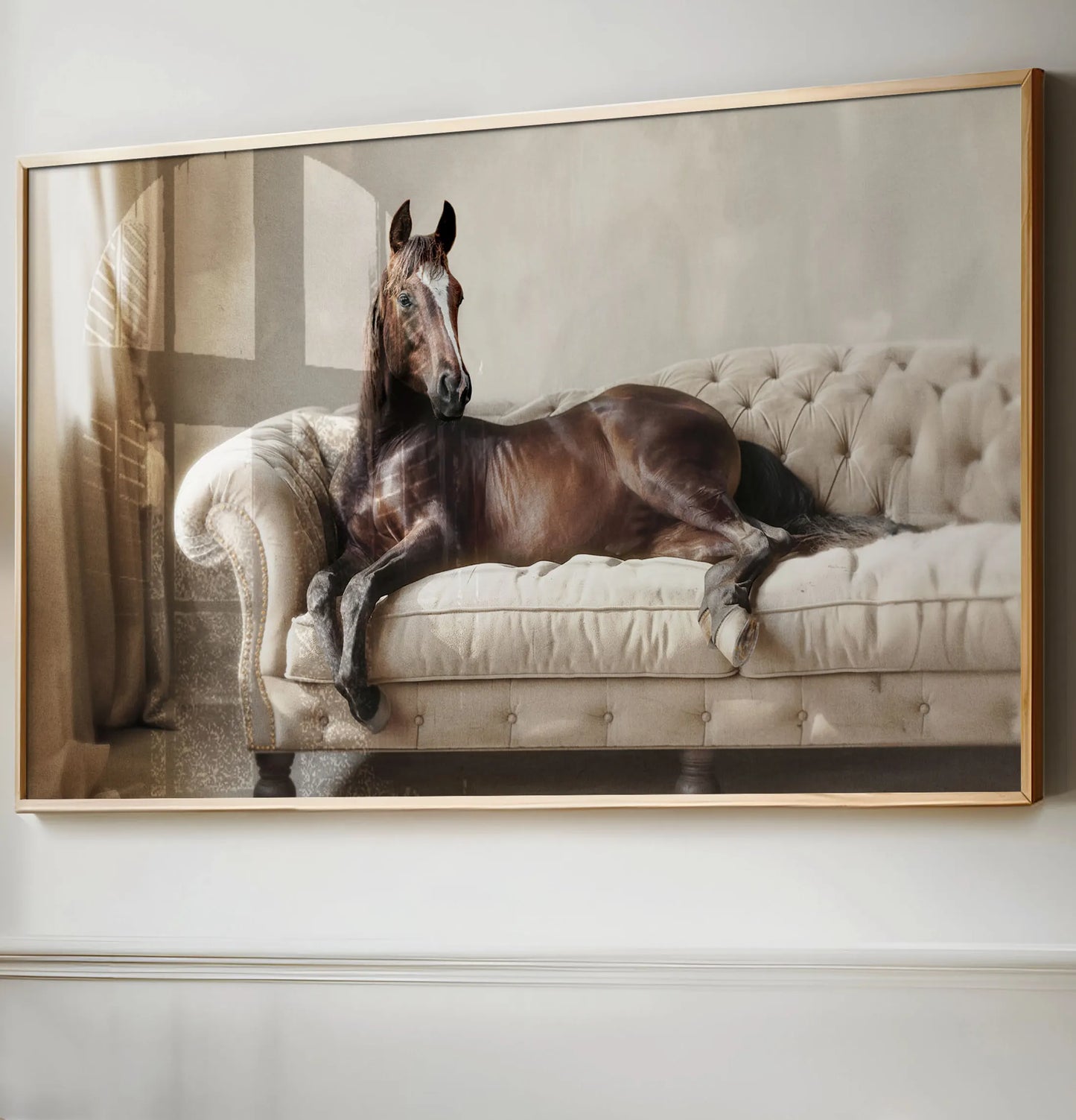 Horse on sofa (landscape)