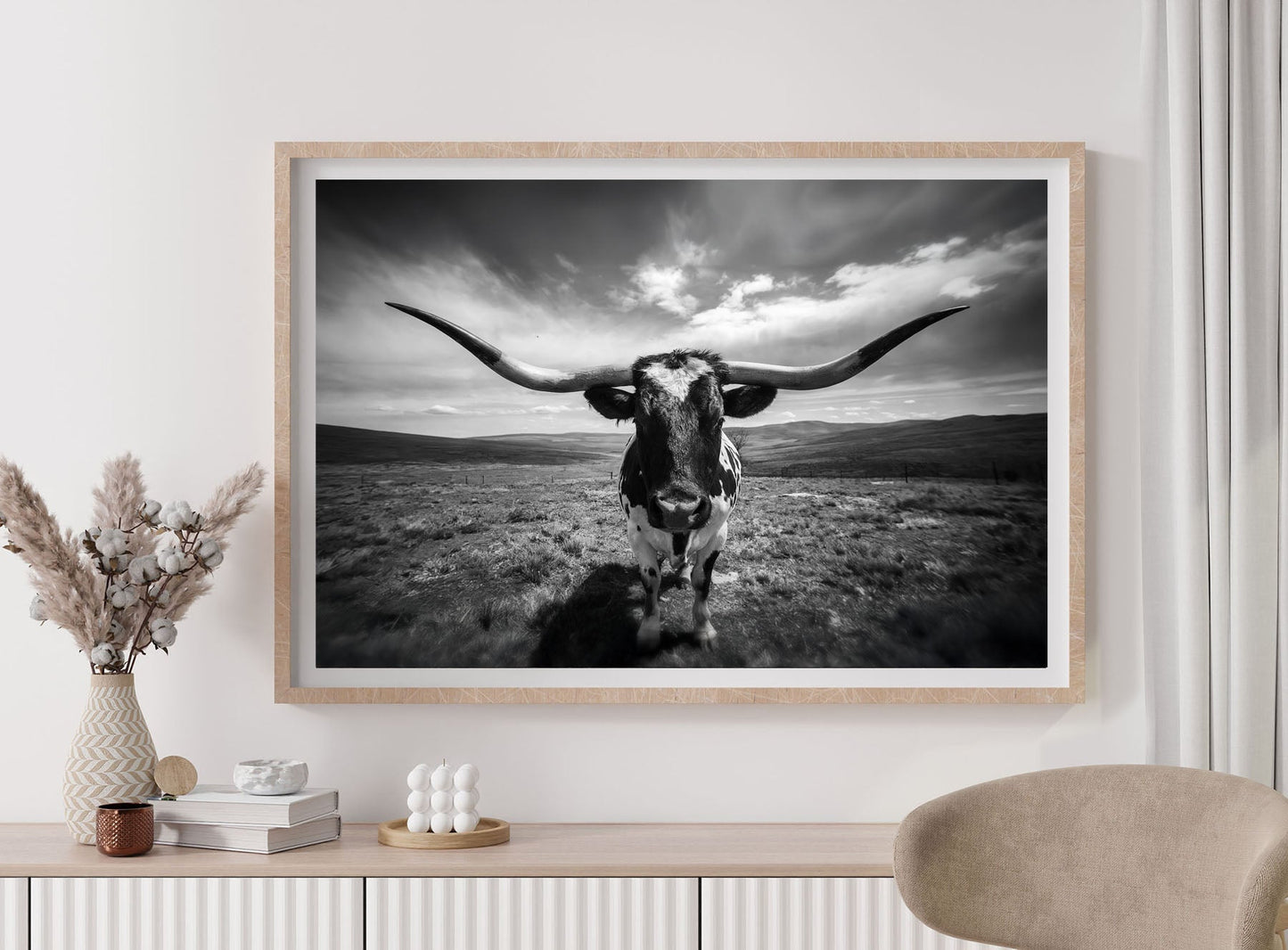 BY THE HORNS texas wall art by Feather & Bone