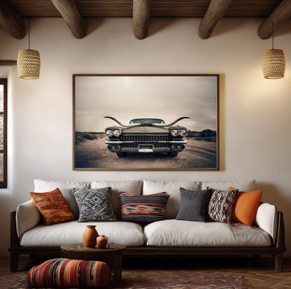 CADDY western wall art shown in a styled interior