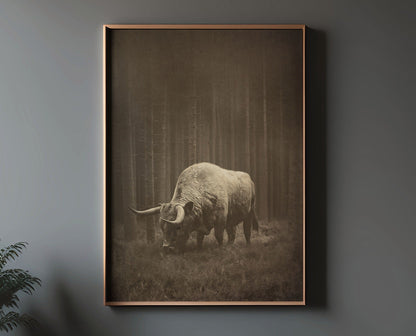 DUSK western wall art shown in a styled interior
