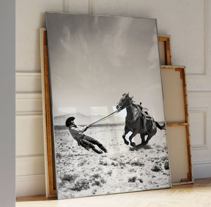 Close-up detail of EASY NOW horse wall art