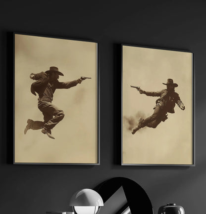 Cowboy Duel Wall Art (2 of 2) – Face Off Western Print for Bar or Man Cave