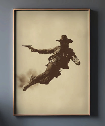 Cowboy Duel Wall Art (2 of 2) – Face Off Western Print for Bar or Man Cave
