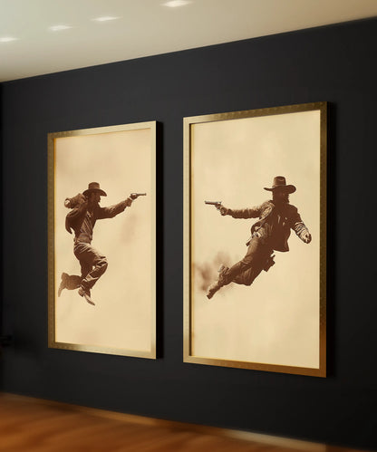 Cowboy Duel Wall Art (2 of 2) – Face Off Western Print for Bar or Man Cave