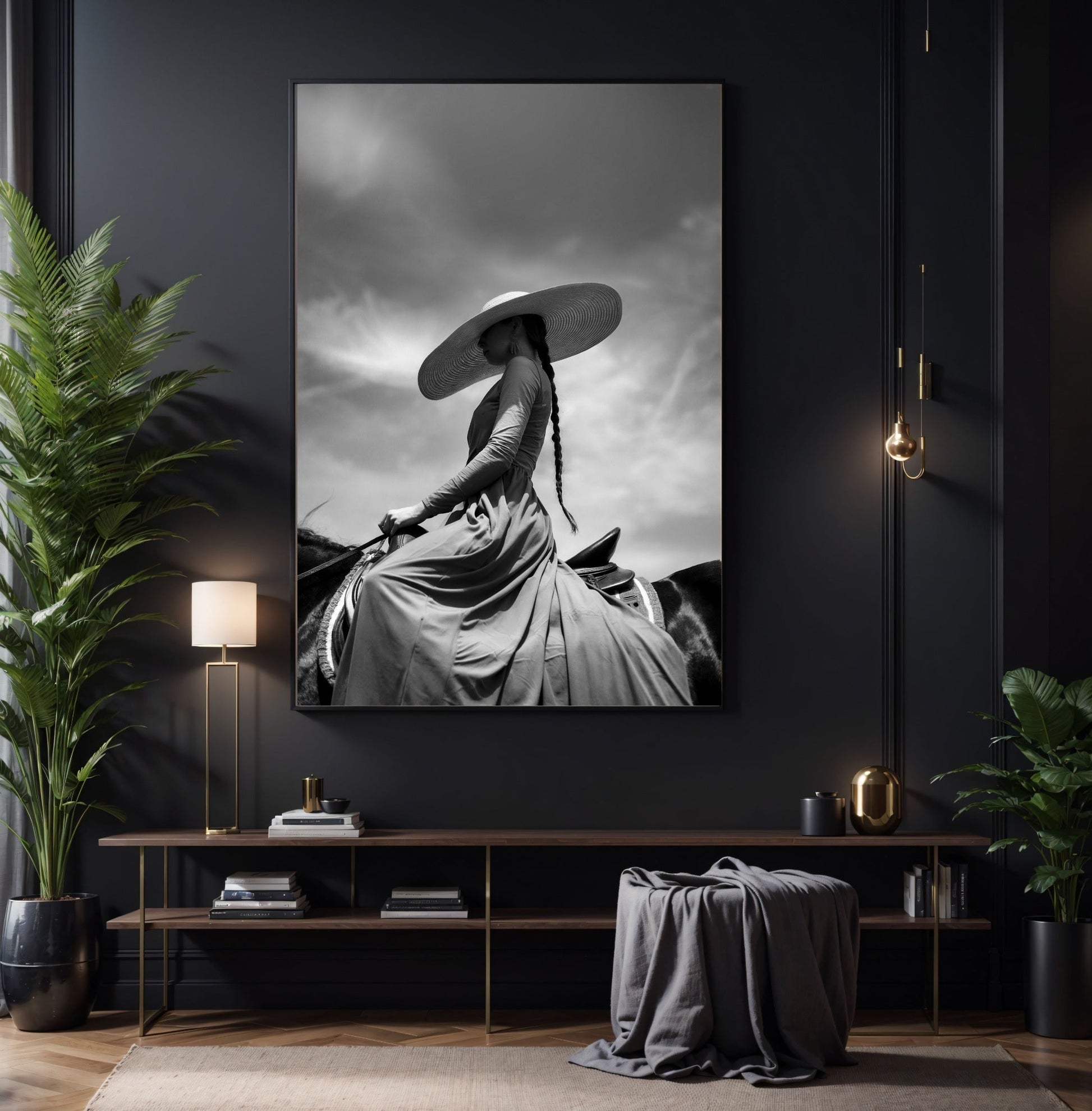 FLOPPY HAT cowgirl wall art by Feather & Bone