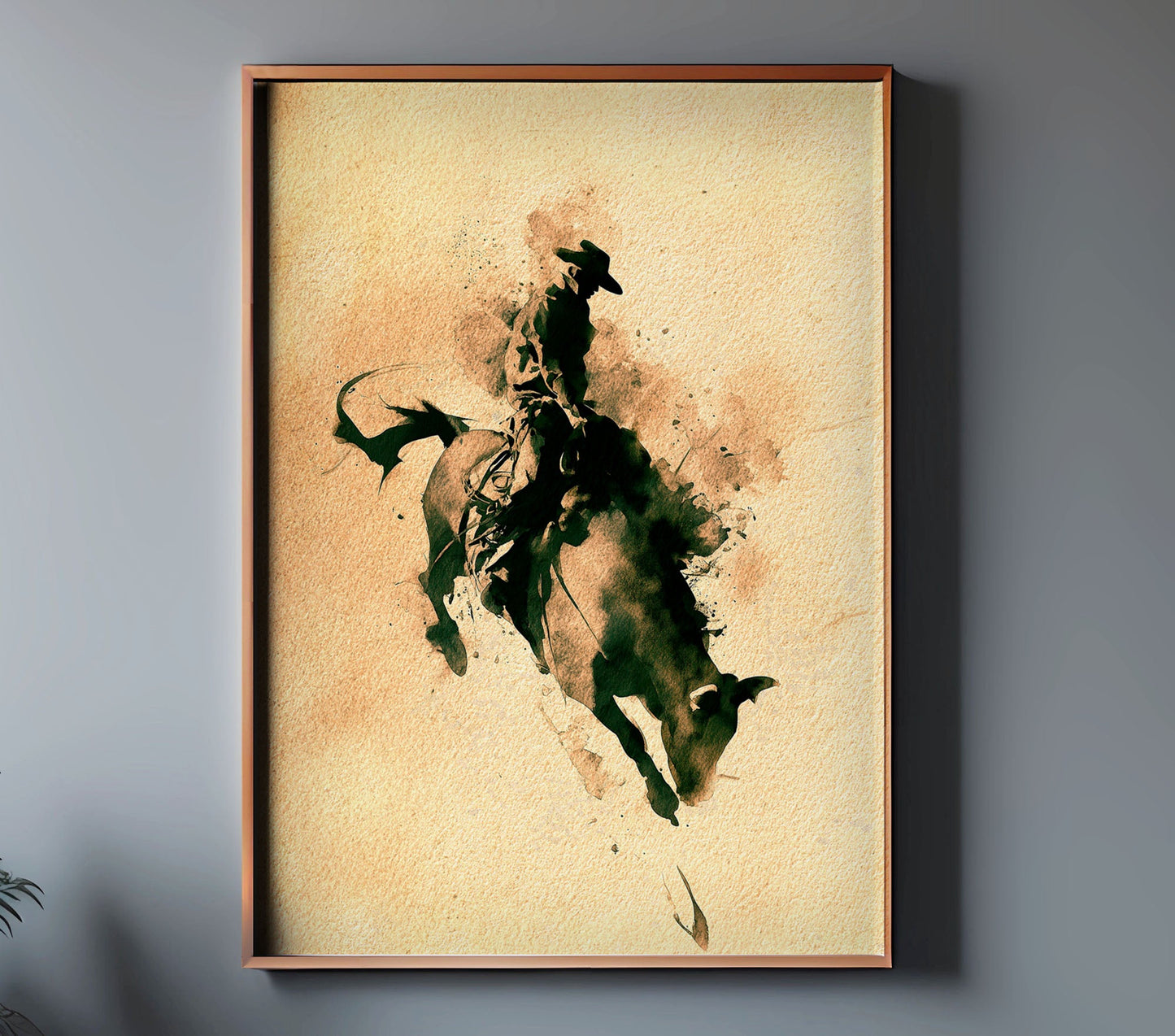 Framed view of HAMMER cowboy wall art