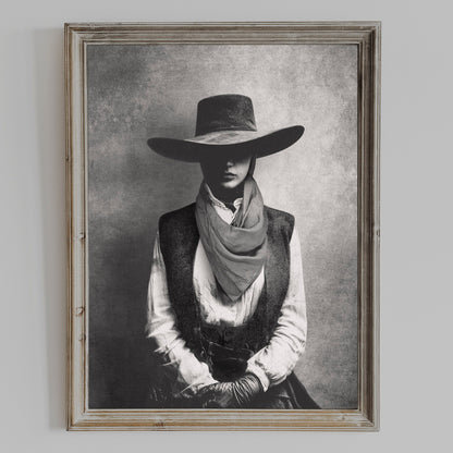 Framed view of JEZ cowgirl wall art