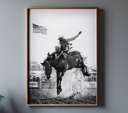 “KICKIN&SCREAMIN” Western wall art print by Feather & Bone