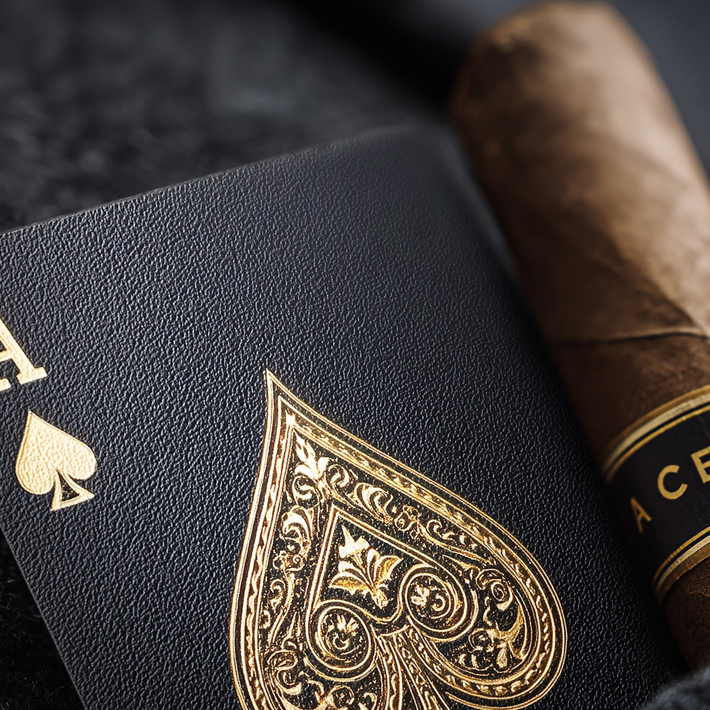 POCKET ace of spades and cigar artwork close-up