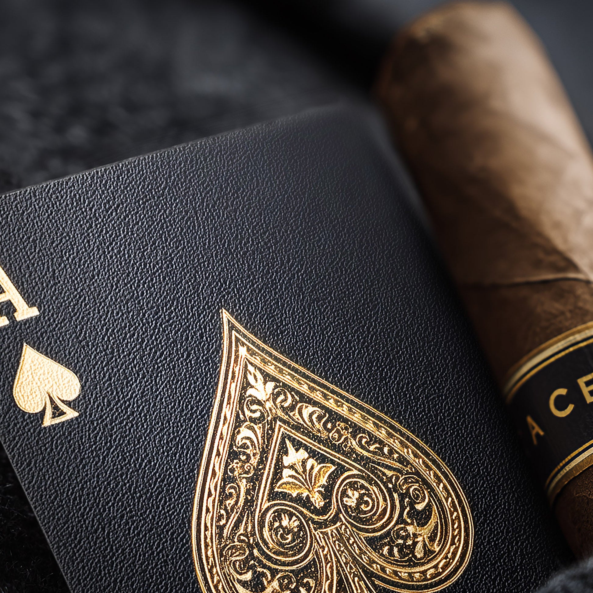 POCKET ace of spades and cigar artwork close-up