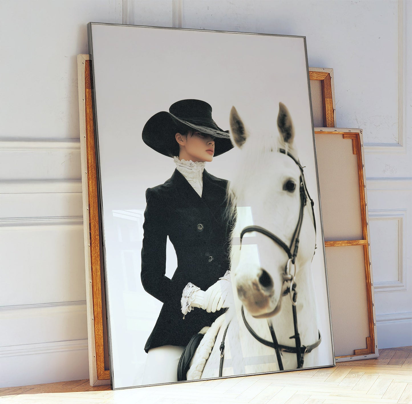 Framed view of POSTURE cowgirl wall art
