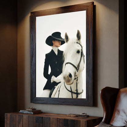 Close-up detail of POSTURE cowgirl wall art