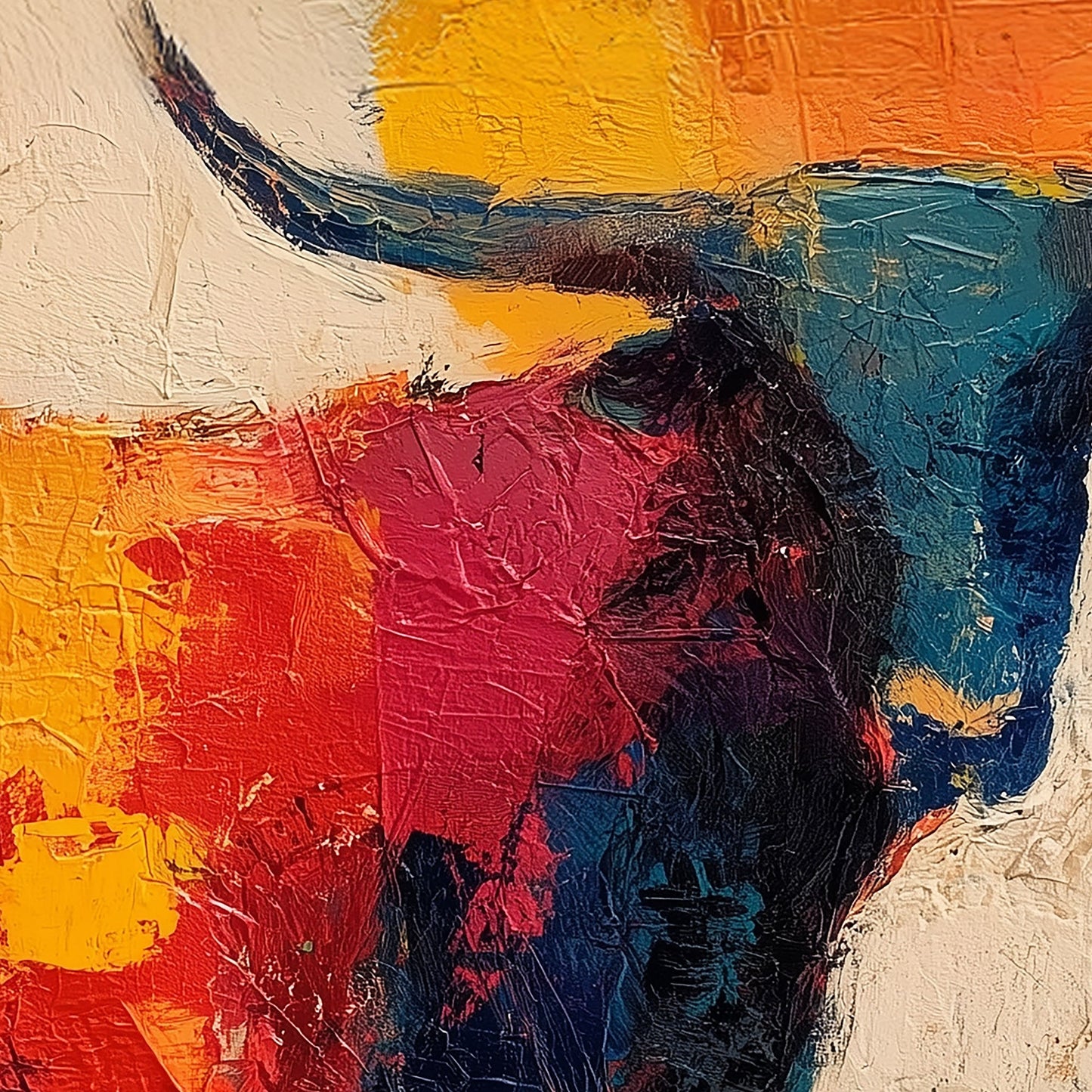 SKITTLE colorful abstract longhorn artwork close-up