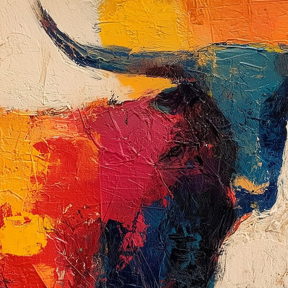 SKITTLE colorful abstract longhorn artwork close-up