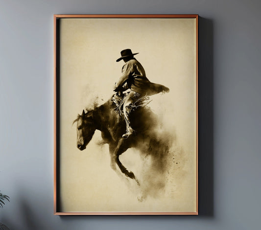 WILDRIDE1 cowboy wall art by Feather & Bone