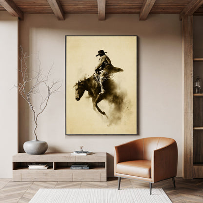 WILDRIDE1 cowboy wall art display mockup
