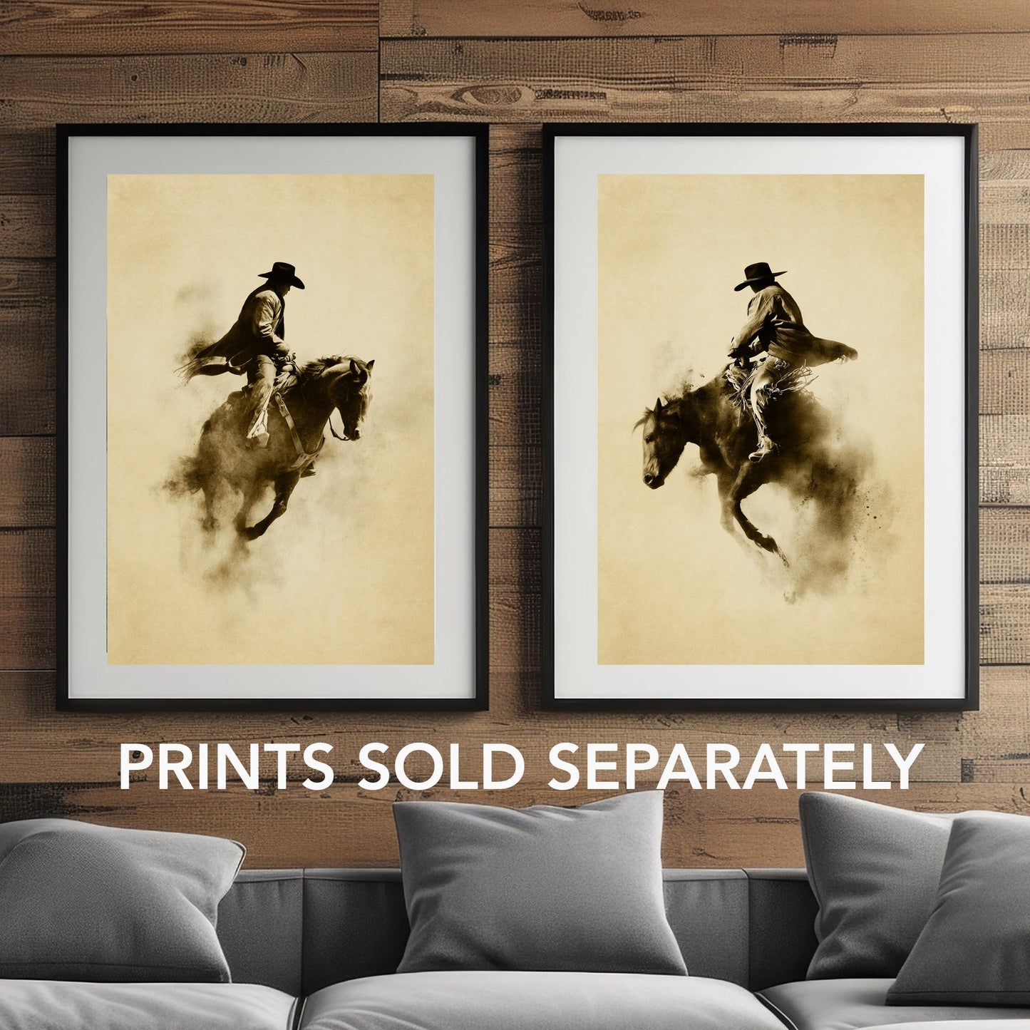 WILDRIDE2 horse wall art shown in a styled interior